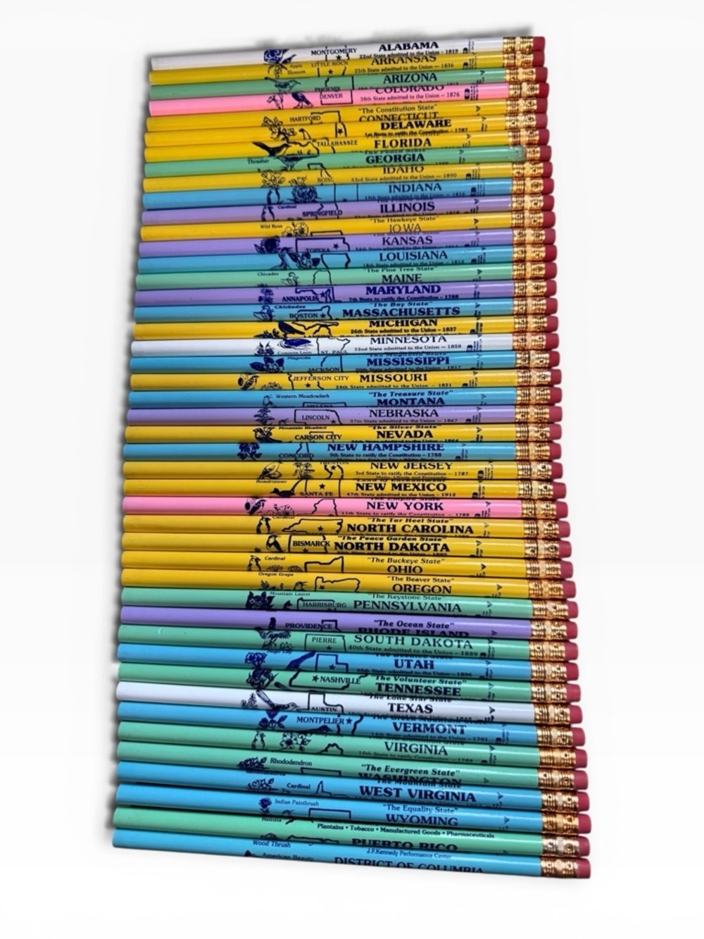 Vintage United States State-Themed Pencils